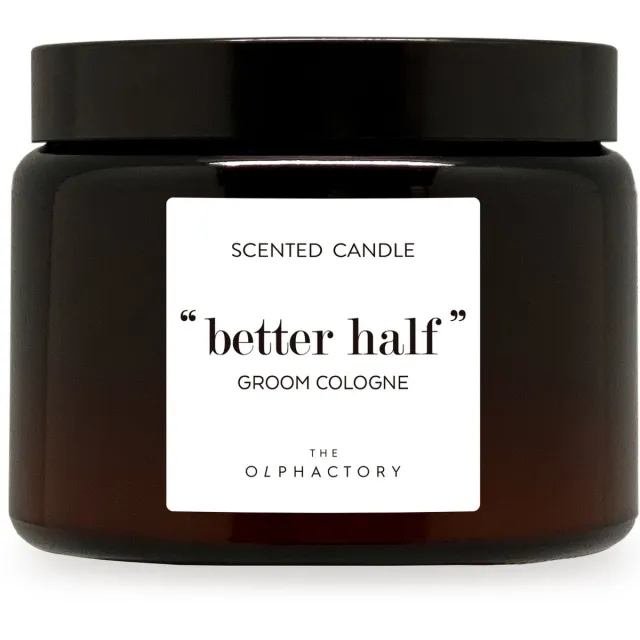 The Olphactory XL- Geurkaars 360 G -Better half - grooming colgne - 60 branduur in luxe amberkleurige glazen pot