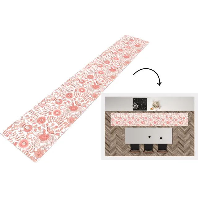 KitchenYeah Keukenloper - Keukenmat - Bloemen - Patronen - Pastel - Keuken vloerkleed Multicolor