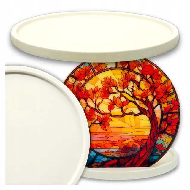 Corina Candles Decoratieve Ronde Witte Gipsen Schaal 16cm - Kaarsen & Sieraden