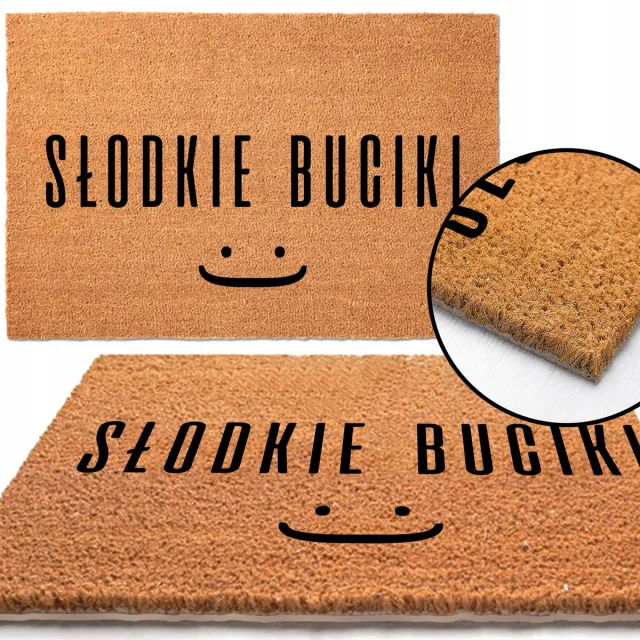 TabPrint Kokosmat 40x60cm met Tekst - Antislip & Duurzaam Brown