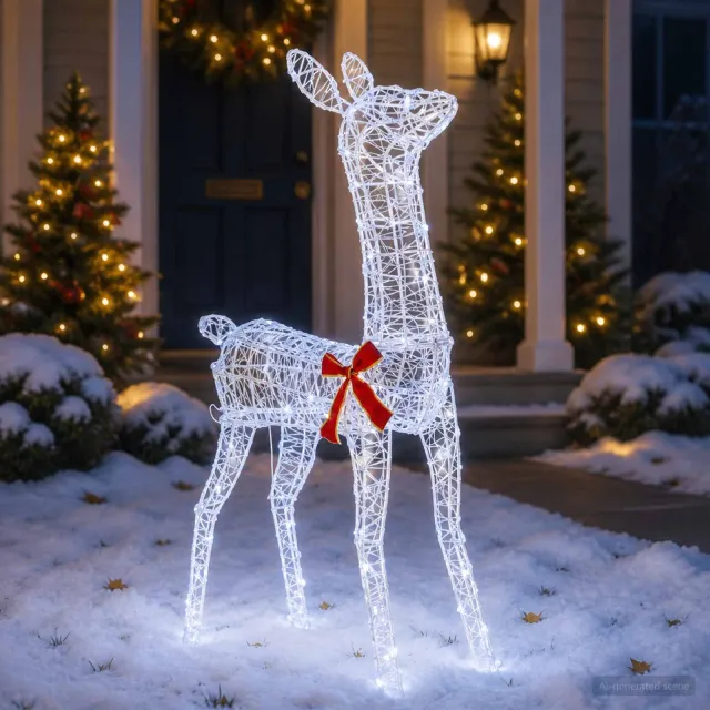 vidaXL 3D Kerst Rendier LOVIISA 110 LED's Koel wit 70 x 26 x 100 cm