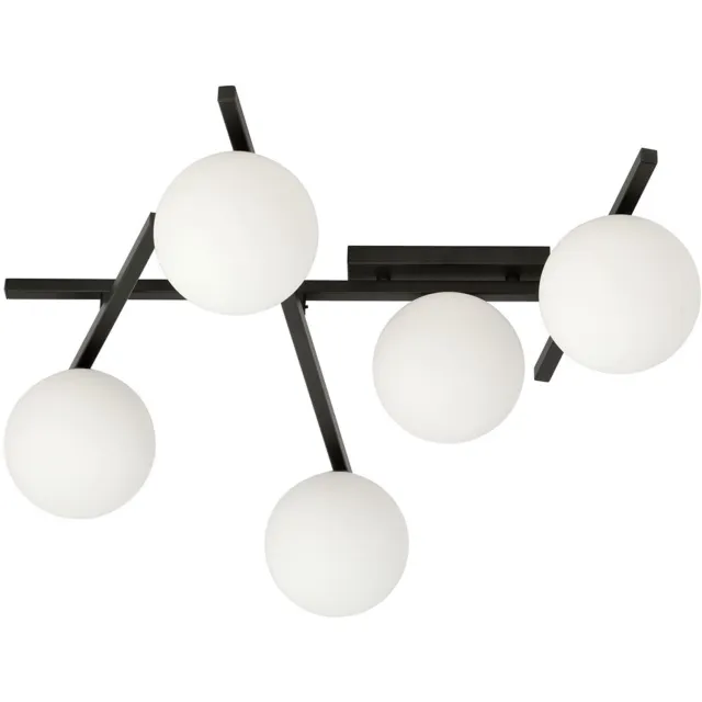 emibig light SMART 5 BLACK/OPAL - Moderne plafondlamp voor sfeervolle verlichting
