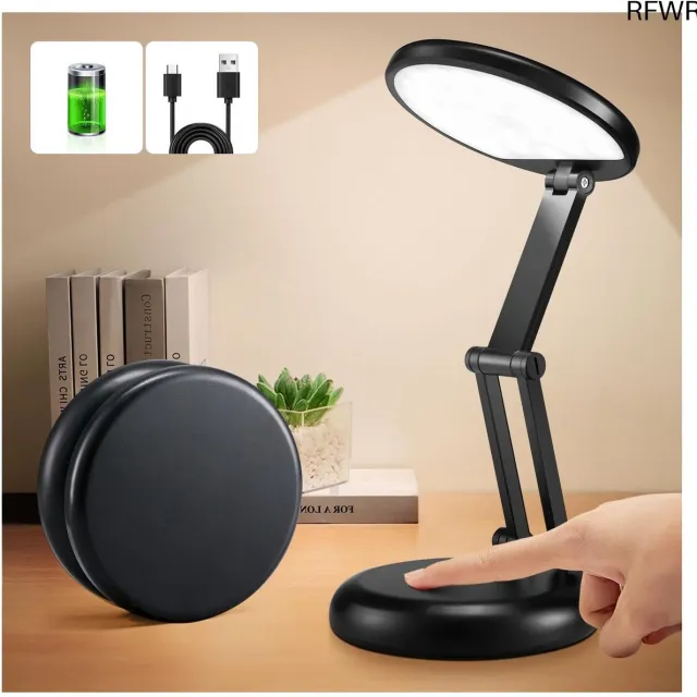 RFWR Draagbare Draadloze LED Bureaulamp met 3600 mAh Accu Zwart