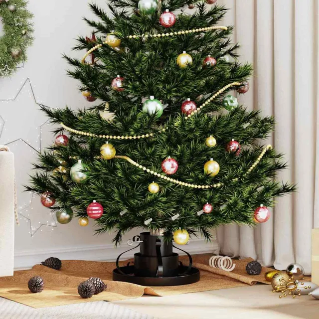 vidaXL Kerstboomstandaard Zwart 40 x 40 x 20,5 cm Staal