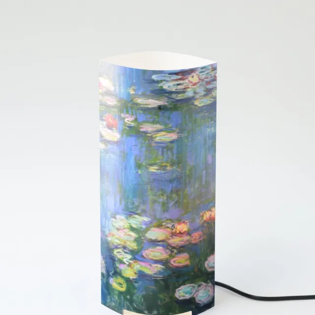 Packlamp Tafellamp groot - Waterlelies - Monet - 36 cm hoog - ø15cm - Inclusief Led lamp Blauw