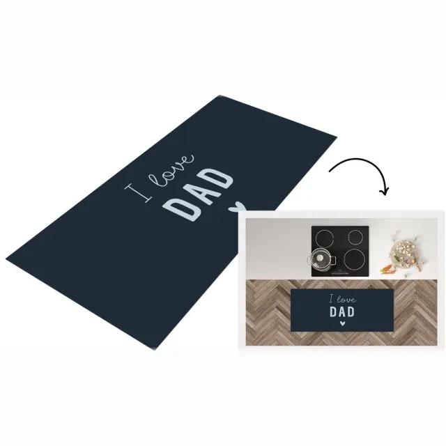 KitchenYeah Keukenloper - Loper keuken - Vaderdag - Cadeautje - Papa - I love dad - Spreuken - Quote - Keukenloper vinyl Multicolor