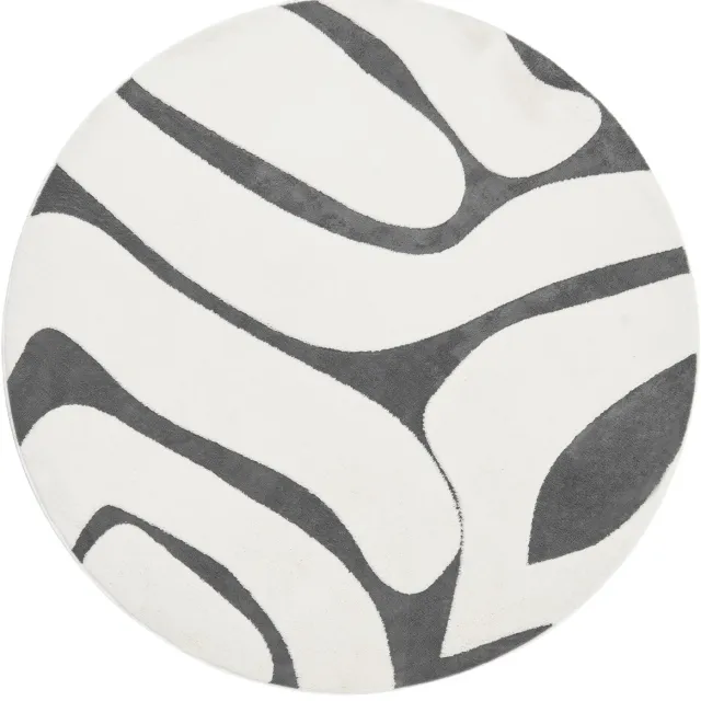 Beliani HARTZ - Vloerkleed - Grijs/Wit - 160 cm - Jaquard