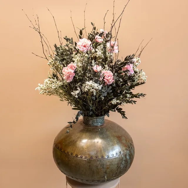 Roselin Deco Mixed Flowers Boeket Indy | Eucalyptus | Droogbloemen | Kunstbloemen Wit