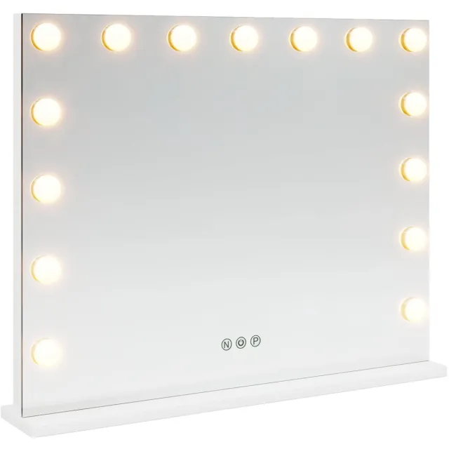 vidaXL LED - Vanity - Spiegel - Wit - 58 - x - 10 - x - 47 - cm - Glas - en - Staal