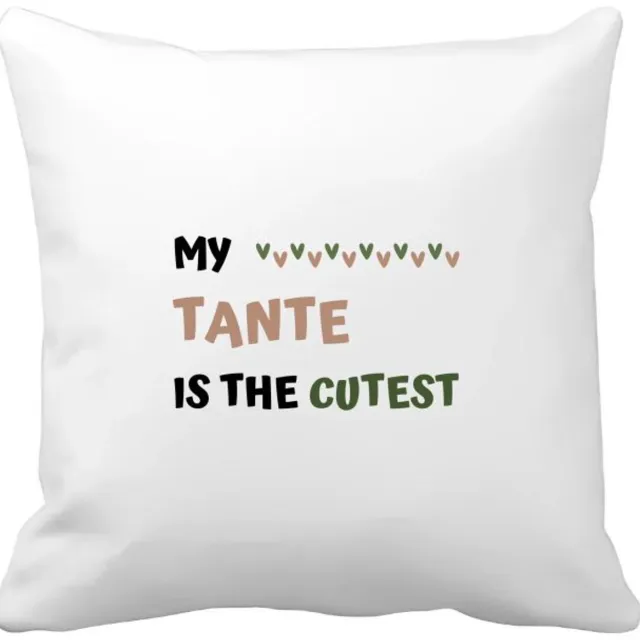 Akyol my tante is the cutest Kussen hoes - Tante - schattige tante - verjaardagscadeau - verjaardag - cadeau - cadeautje voor tante - tante artikelen - kado - geschenk - gift - 40 bij 40 cm Multicolor