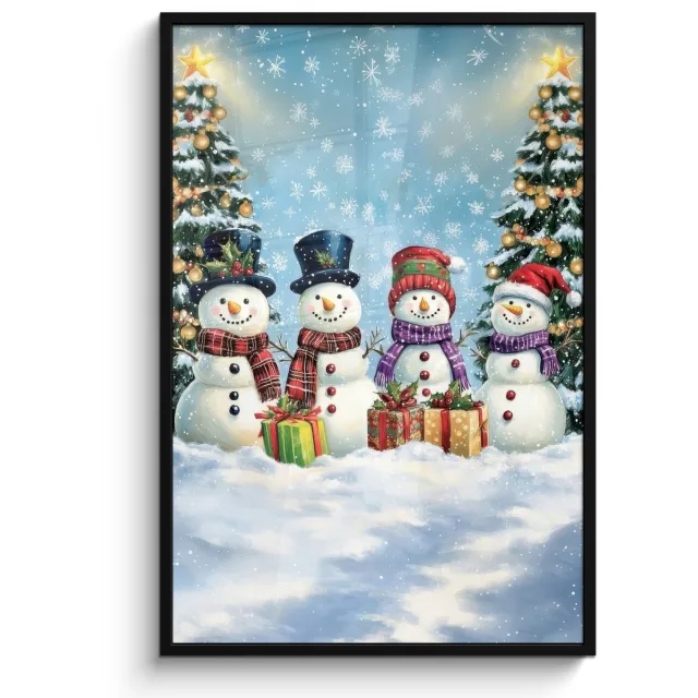 FrameYourWall Poster in lijst - Fotolijst 80x120 cm - Posters - Vrolijk - Sneeuw - Kleurrijk - Posterlijst zwart - Decoratie - Wanddecoratie woonkamer - Muurdecoratie slaapkamer