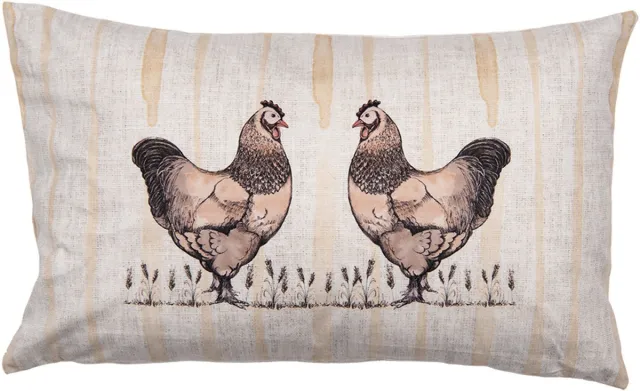 Clayre & Eef Kussenhoes 30x50 cm Beige Polyester Kippen