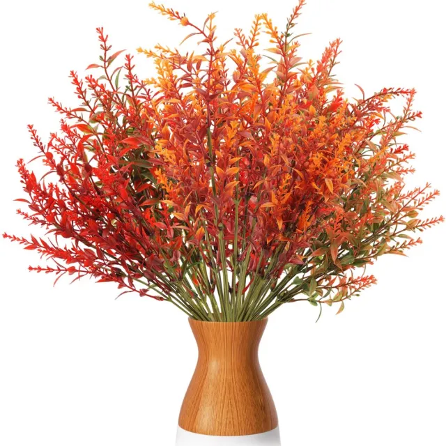 Famanu 8 bundels kunstherfstbloemen, herfstdecoratie, kunstboeket, kunstbloemen, balkonplanten, herfstdecoratie voor binnen en buiten, tafel, balkonbak wit
