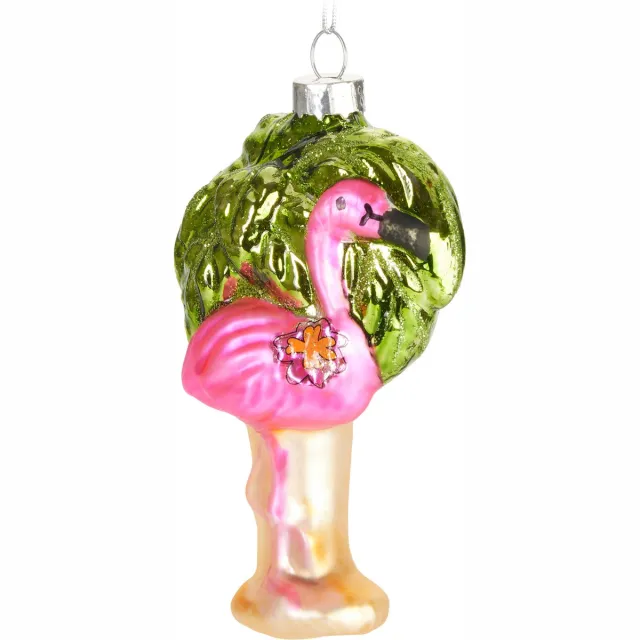 Brubaker Flamingo - Handgeschilderde Glazen Kerstbal - Handgeblazen Kerstversiering - Grappige Kersthanger - Kerstboom Decoratie - 12cm