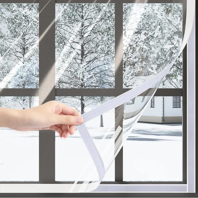 YAGXIG Raamisolatieset - Winter winddichte en warmte-isolerende folie - Koude- en warmte-isolerende gordijnen - Winter winddichte en warmte-isolerende folie - Transparante verdikte isolatiefolie - EVA-materiaal - 120*160 cm