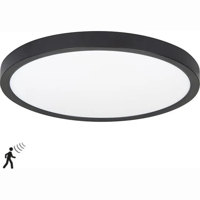 Highlight Plafondlamp Piatto Ø 30,5 cm Sensor zwart Wit, Zwart