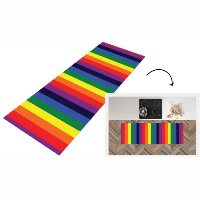 KitchenYeah Keukenloper - Loper keuken - Regenboog - Patronen - Pride - Keukenloper vinyl multicolor, foto 2