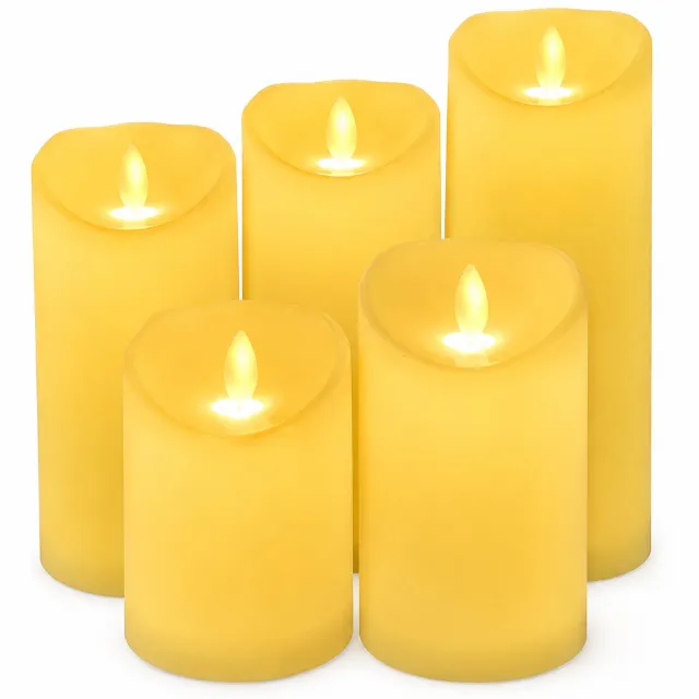 SWGOTA led kaarsen - oplaadbare decoratieve kaars van PP, 7.5 x 20 cm, warmgeel licht, niet op afstand bedienbaar, laadkabel apart verkrijgbaar ivoorwit