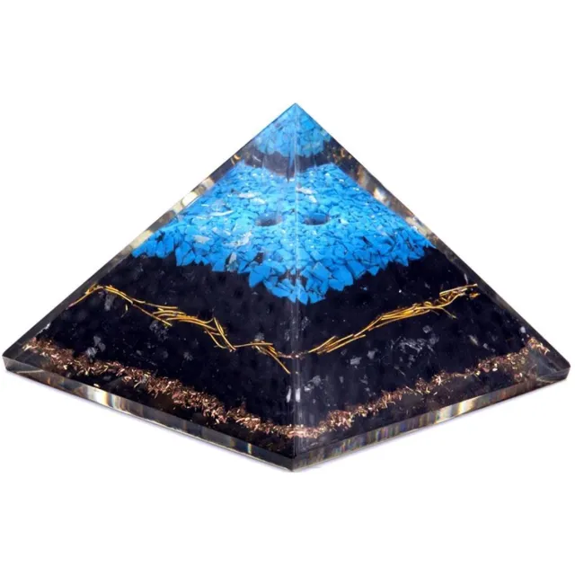 Ancient Wisdom Orgonite piramide - Turkoois en zwarte toermalijn - 70 mm Multi Colour
