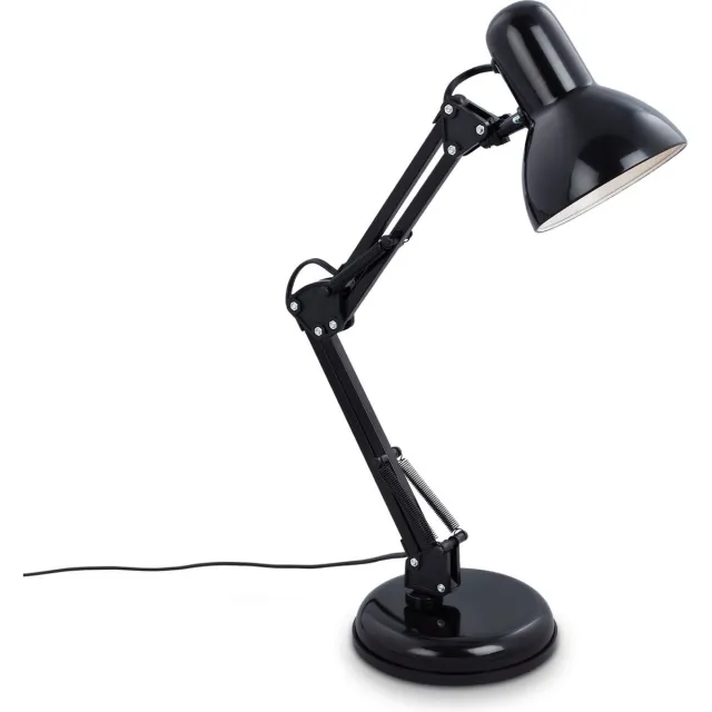 Briloner Zwarte Tafellamp - industriële bureaulamp - kantelbaar retro metalen design - E14 fitting - excl. lichtbron Zwart mat