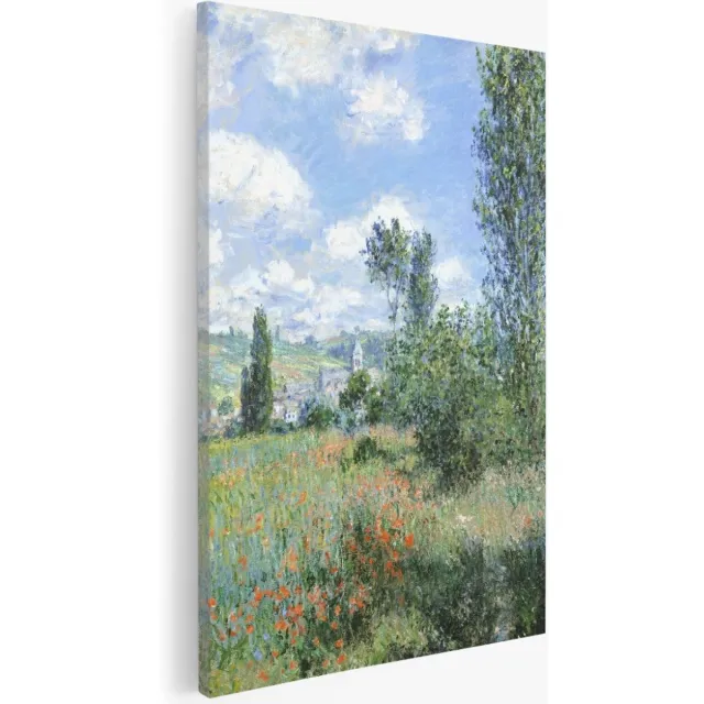Saammp Canvas Schilderij - Bloemenveld - Bloemen - Abstract - 40x60 - Foto op canvas - Wanddecoratie - Muurdecoratie Woonkamer - Kantoor Decoratie Multicolor