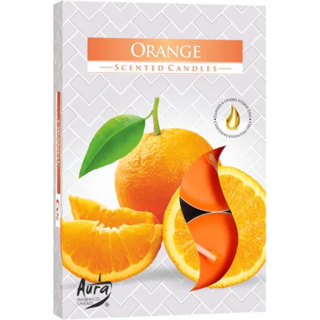 Bispol Geurtheelichten Sinaasappel – Set van 6 Stuks Oranje