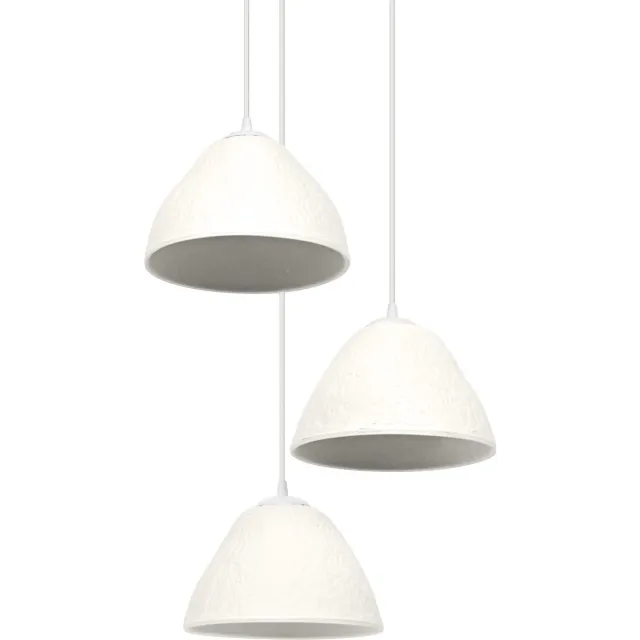 Osram hanglamp 3-lamps Decor Camel Bell wit van metaal en papier-maché, E14, 437 mm diameter , kap van gerecycled materiaal, duurzaam dankzij vervangbare lichtbron, eenvoudig te installeren