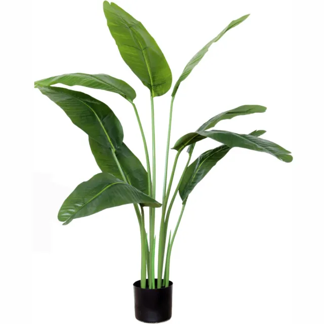 PrettyPlants Bananen Kunstplant 120cm | Kunst Bananenplant | Kunstplanten voor Binnen | Grote kunstplant | Bananenboom Kunst groen