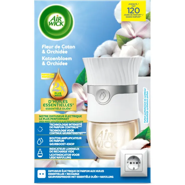 Air Wick Elektrische Luchtverfrisser Starter Kit Katoen & Orchidee - 19 ml
