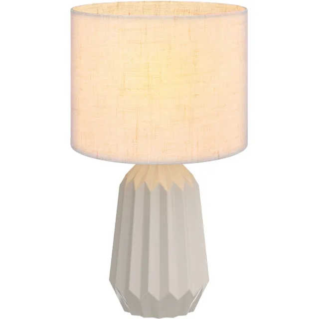 Homcom Table Lamp-Keramik, Leinen-Ø22 x 39H cm-Beige