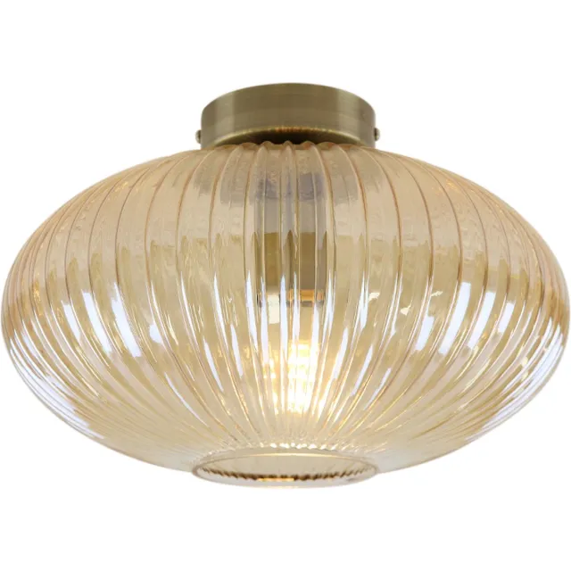 Olucia CHARLOIS - Plafondlamp - Amber / Goud - Vorm: Ovaal