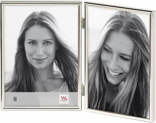 Walther WD219S Chloe - Dubbele Portretlijst - Fotoformaat 2 x 9 x 13 cm - Zilver
