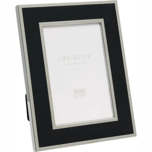 Deknudt Frames fotolijst S57MN2 - zwart met zilveren biesje - 10x15 cm