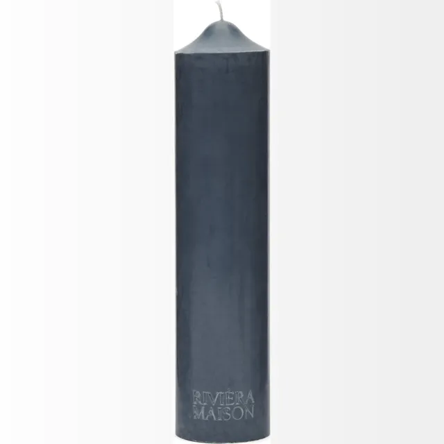 Riviera Maison Stompkaarsen - RM Rustic Pilar Candle - Blauw - 7x30 cm