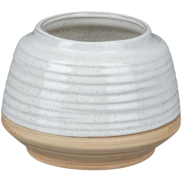 Gasper Porseleinen vaas Modern Earth - lichtbruin, 17,5 x 17,5 x 12,5 cm