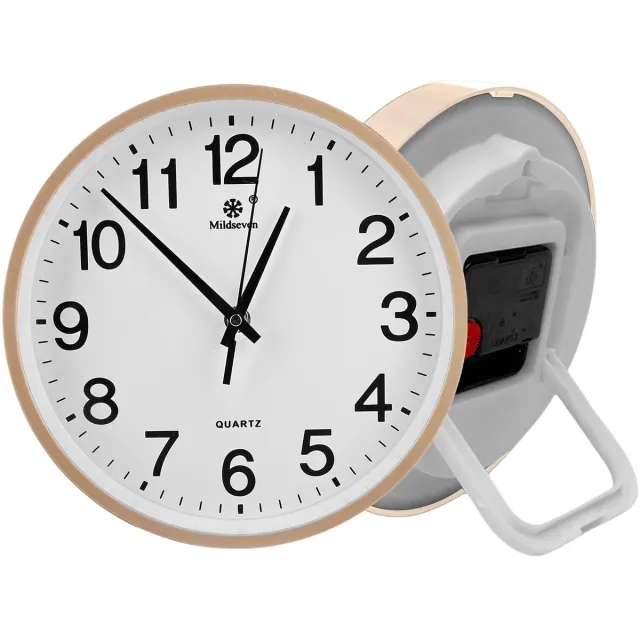 sporgo 23 cm grote wandklok: staande of hangende wandklok, wandklok zonder tikkend geluid, kwartswandklokken, zeer nauwkeurige wandklok, moderne witte wandklok voor keuken, woonkamer, kantoor (goud)