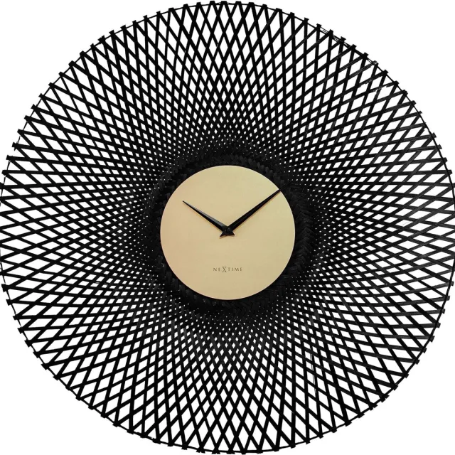 NeXtime Vortex – Wandklok – 60 cm – Bamboe – Zwart – Stil