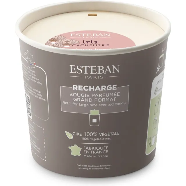 Esteban Classic Iris Cachemire Navulling Geurkaars 450gr Wit