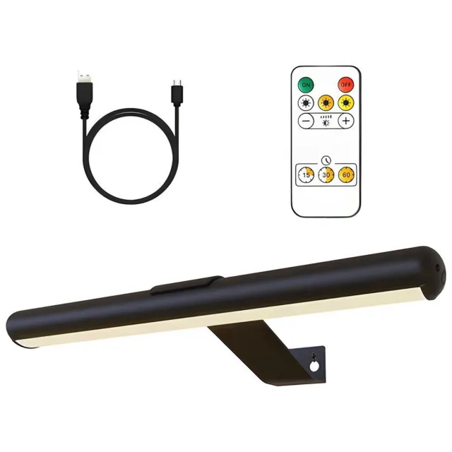 KAIA Set van 2 Oplaadbare Schilderijverlichting - Draadloze Wandlamp - Draadloze Schilderijverlichting Oplaadbaar - Touch en remote - Dimbaar LED 3000K/4000K/6500K - Oplaadbare Schilderijlamp Snoerloos - Sterke Accu Schilderijlamp - Zwart