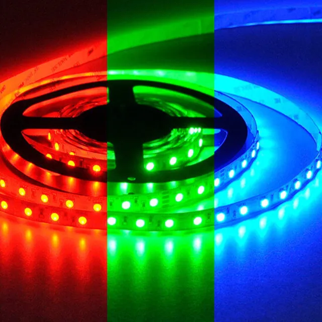 LED Outlet LED Strip 5050 060 leds/mtr IP20 RGB 14.4W 24V PCB 10mm