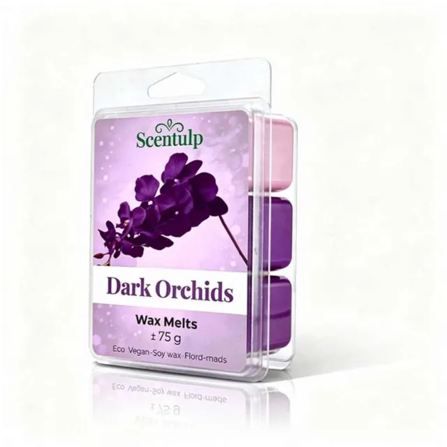 Scentulp Wax Melts Dark Orchids – Luxe Bloemengeur - kubusvormig Diverse kleuren