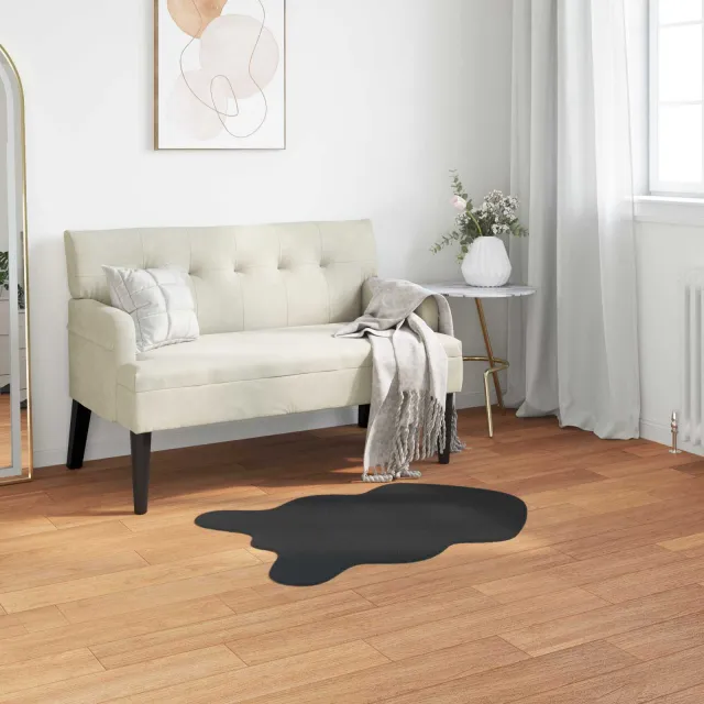 vidaXL Antislip vloerkleed van imitatie konijnenbont OLITE Zwart, foto 2
