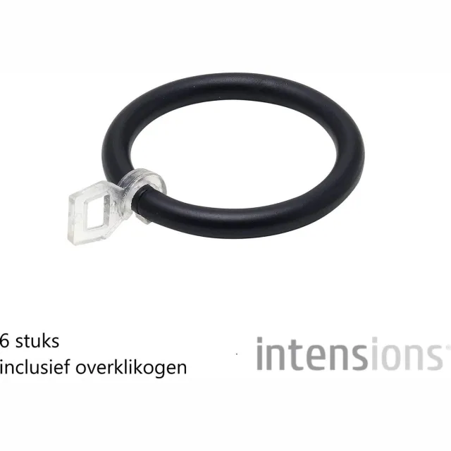 Intensions classic ring roede - ø 20 mm - zwart - 6 stuks
