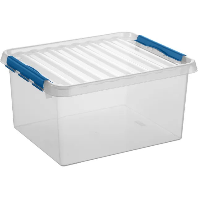 Sunware Q-line opbergbox 36L transparant blauw