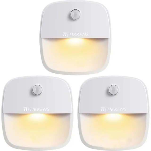 Tikkens Nachtlampje met Bewegingssensor - 3 Stuks - LED Kastverlichting en Trapverlichting met Sensor - Draadloos op Batterij Wit