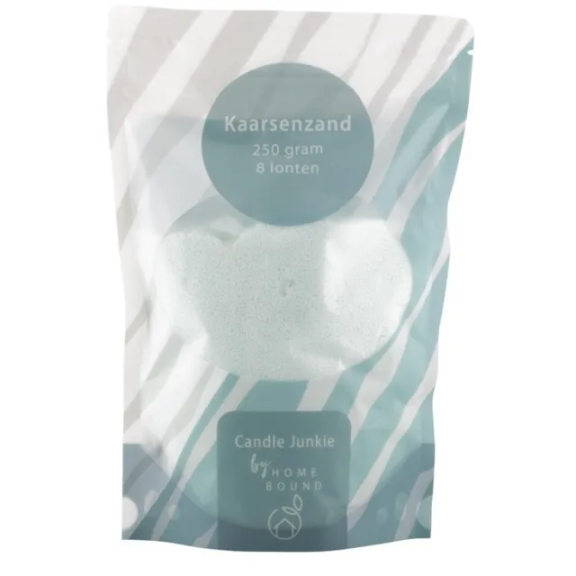 homebound by ky Kaarsenkorrels zak 250gr met 8 lonten frost white Wit