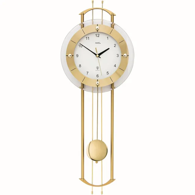 AMS Wandklokken radiogestuurd AMS - 5257 Goudkleurig