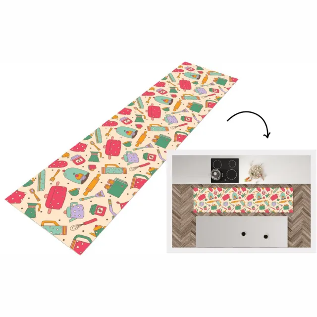 KitchenYeah Keukenloper - Loper keuken - Keuken - Thee - Patronen - Keukenloper vinyl multicolor, foto 7