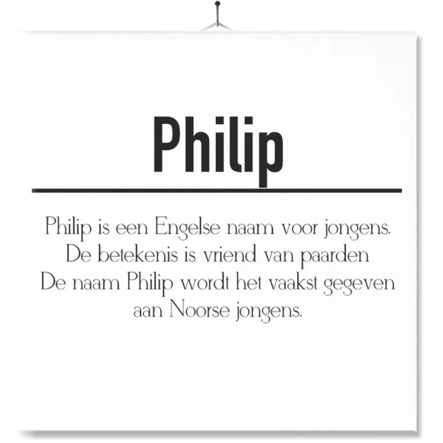 MC Living Tegel Met Opdruk | Betekenis | Kado | Cadeau | Met Naam - Philip Multi-Color