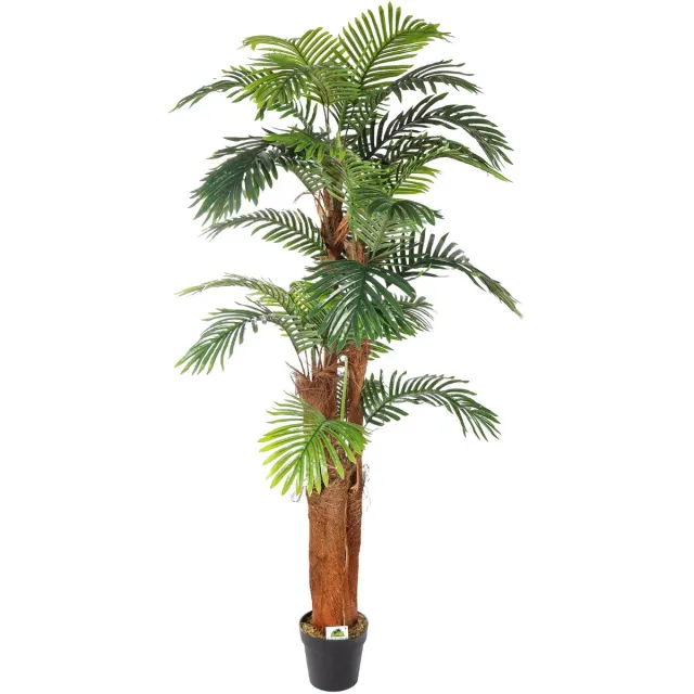 Kunstpalm Kunst Palmboom Ko Phi Phi - Namaak Palm - 180cm - Exotische kunstplant Donkerbruin